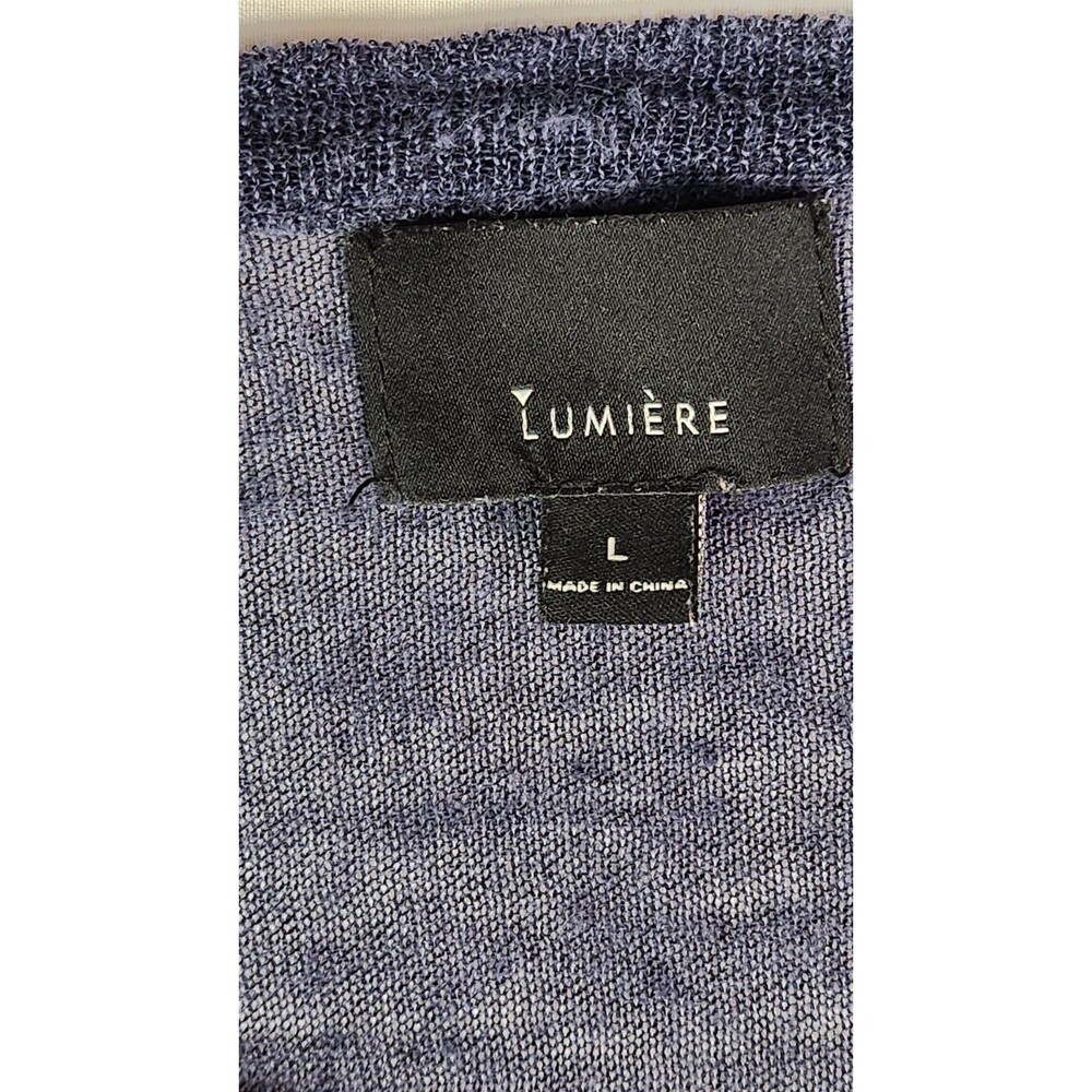 Lumiere Women Blue Long Sleeve Top Sz Large - Picture 3 of 9